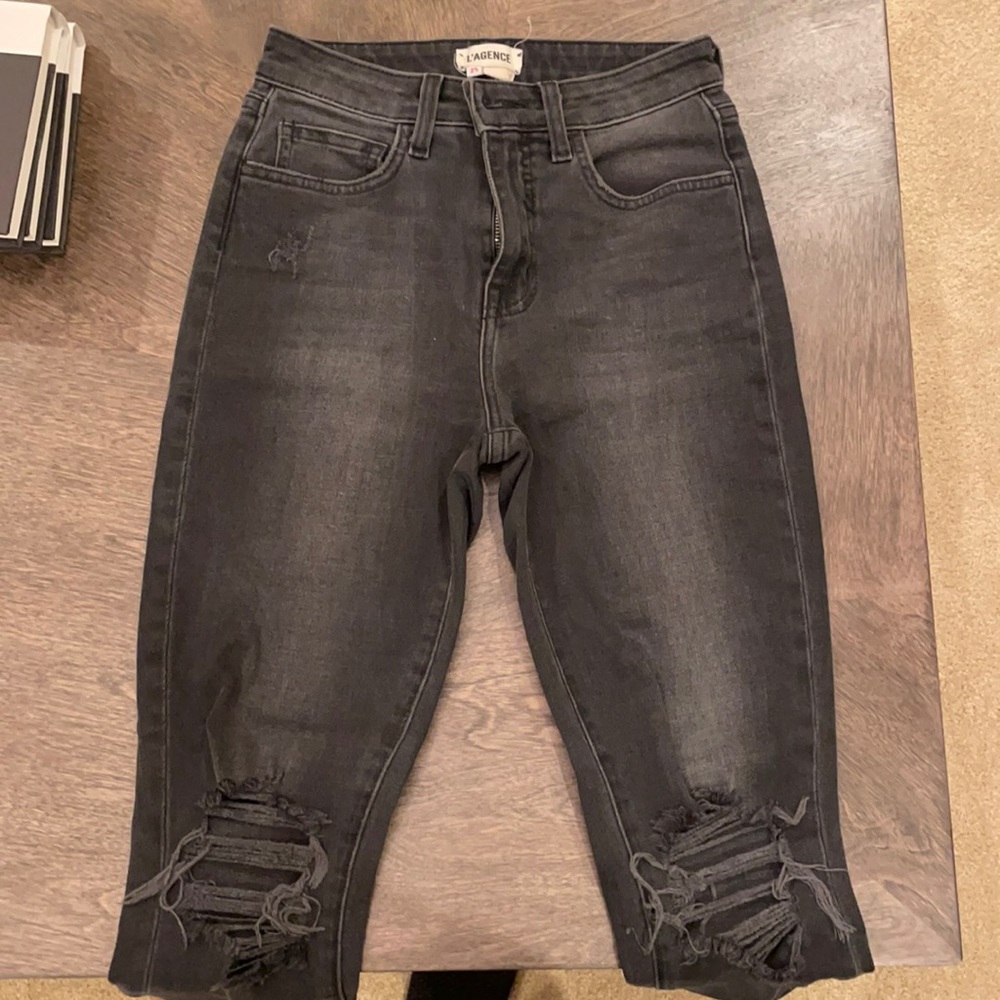 L'Agence distressed denim